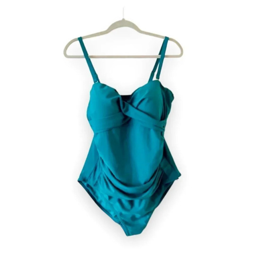 Wow Ease Swimsuit Emerald Green Size 14 Snap One Piece Accessibility SPF 50 Swim